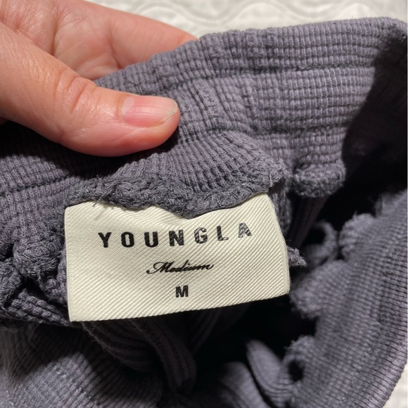 YOUNGLA-waffle knit cuffed joggers - Picture 4 of 4